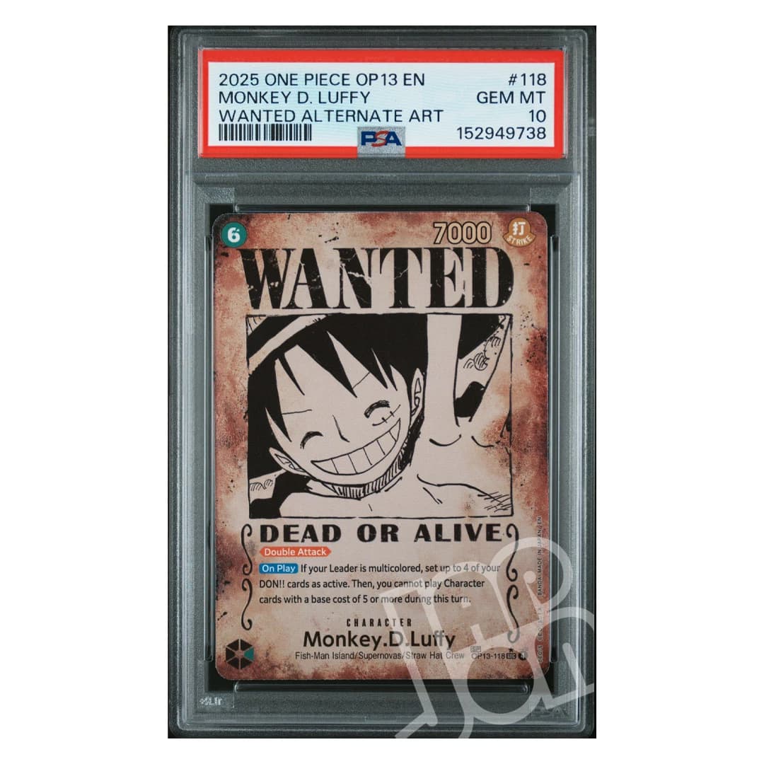 Immagine prodotto di: Monkey D. Luffy OP13-118 Wanted Alternate Art OP13 English – PSA 10